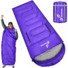 Sportneer 0 Degree Wearable Sleeping Bag for Adults & Kids – Walkable with Arm Zippers, Waterproof & Warm, Compact for Camping, Stadiums, Travel, Backpacking & Car Use(Purple)