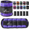 Sportneer Adjustable Ankle Weights Set – 1 Pair (2-10 lbs) Removable Sandbags for Women & Men, Comfortable Neoprene Leg Weights for Walking, Running, Pilates, Yoga, Home Workout & Physical Therapy(Purple)