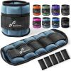 Sportneer Adjustable Ankle/Wrist Weights for Men Women Kids, Weighted Leg & Cuff Strength Training for Yoga Walking Running Aerobics Gym Fitness Physical Therapy(Dusty Blue)