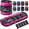 Sportneer Adjustable Ankle/Wrist Weights for Men Women Kids, Weighted Leg & Cuff Strength Training for Yoga Walking Running Aerobics Gym Fitness Physical Therapy(Pink)