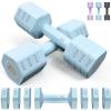 Sportneer Adjustable Dumbbells Hand Weights Set: 4 In 1 Weight Each 2lb 3lb 4lb 5lb Free Weights Dumbbells Set for Women Fast Adjust Dumbbell Set for Men Home Gym Workout Strength Training Exercise(Blue)