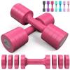 image:imageSportneer Adjustable Dumbbells Hand Weights Set 5 lb Dumbbell Set of 2 Each 2lb 3lb 4lb 5lb Free Weights Fast Adjust Weight 4 In 1 Weights Dumbbells Set for Women Men Home Gym Exercise TrainingHot Pink