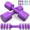 Sportneer Adjustable Dumbbells Hand Weights Set: 5 lb Dumbbell Set of 2 Each 2lb 3lb 4lb 5lb Free Weights Fast Adjust Weight 4 In 1 Weights Dumbbells Set for Women Men Home Gym Exercise Training(Violet)