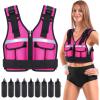 Sportneer Adjustable Weighted Vest Weights: 2-18 lbs/2-40 lbs Washable Weight Vest for Walking 16 In 1 Fast Adjust Rucking Vest for Women and Men Home Gym Running Jogging Strength Training Vests(Pink)