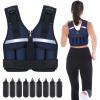Sportneer Adjustable Weighted Vest Weights: 2-18 lbs/2-40 lbs Washable Weight Vest for Walking 16 In 1 Fast Adjust Rucking Vest for Women and Men Home Gym Running Jogging Strength Training Vests(Blue)