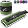 Sportneer Ankle Weights Wrist Weights Pair of 1/2/4/6/10 LBS for Men Women Kids Strength Training Wrist and Ankle Weights Set with Reflective Strips for Dancing Running Walking Fitness Workout Gym(Army Green)