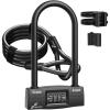Sportneer Bike Lock: 14mm Keyless Combination Bike Lock with 5ft Security Steel Cable – Heavy Duty Anti Theft Shackle Bicycle U-Locks with Mounting Bracket for Road, Mountain, Electric & Folding Bike