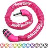 Sportneer Bike Lock: 5 Digit Combination High Security Anti Theft Bike Chain Lock – 3.2/3.6/4ft Heavy Duty Keyless Bicycle Lock for Bike, Motorcycle, Scooter, Door & Gate – 4/6mm Thick, Easy to Use(Rose Red)