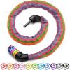 Sportneer Bike Lock: 5 Digit Combination High Security Anti Theft Bike Chain Lock – 3.2/3.6/4ft Heavy Duty Keyless Bicycle Lock for Bike, Motorcycle, Scooter, Door & Gate – 4/6mm Thick, Easy to Use(Rainbow)
