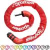Sportneer Bike Lock: 5 Digit Combination High Security Anti Theft Bike Chain Lock – 3.2/3.6/4ft Heavy Duty Keyless Bicycle Lock for Bike, Motorcycle, Scooter, Door & Gate – 4/6mm Thick, Easy to Use(Red)