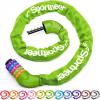 Sportneer Bike Lock: 5 Digit Combination High Security Anti Theft Bike Chain Lock – 3.2/3.6/4ft Heavy Duty Keyless Bicycle Lock for Bike, Motorcycle, Scooter, Door & Gate – 4/6mm Thick, Easy to Use(Green-Colorful Code Wheel)