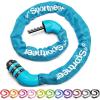 Sportneer Bike Lock: 5 Digit Combination High Security Anti Theft Bike Chain Lock – 3.2/3.6/4ft Heavy Duty Keyless Bicycle Lock for Bike, Motorcycle, Scooter, Door & Gate – 4/6mm Thick, Easy to Use(Sky Blue)