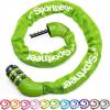 Sportneer Bike Lock: 5 Digit Combination High Security Anti Theft Bike Chain Lock – 3.2/3.6/4ft Heavy Duty Keyless Bicycle Lock for Bike, Motorcycle, Scooter, Door & Gate – 4/6mm Thick, Easy to Use(Green)