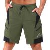Sportneer Bike Shorts for Men: 3D Padded Lightweight Riding Biking Cycling Mountain Bike Shorts for Men with Zipper Pockets(Green)