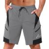 Sportneer Bike Shorts for Men: 3D Padded Lightweight Riding Biking Cycling Mountain Bike Shorts for Men with Zipper Pockets(Light Grey)