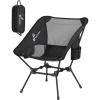 Sportneer Camping Chairs, Lightweight Outdoor Chairs with 2 Side Pockets & Storage Bag, Foldable & Portable Lawn Chairs for Camping Hiking Lawn Picnic Beach Outdoor Travel (1, Black)(Black)