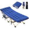 Sportneer Camping Cot: 1200D Double Layer Oxford Camping Cots for Adults – Heavy-Duty Foldable Cots for Camping Travel Tent Day Outdoor & Home Guest, Camping Cots with Mattress Carry Bag & 2 Pockets(Blue+blue)
