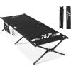 Sportneer Camping Cot: 78.3″x28.7″x14.6″ Comfort Cot Bed for Camping Traveling Guest Bed, Sleeping Cots for Adults with Side Pockets & Storage Bag – Ease of Assembly, Support 330 Lbs(Black)