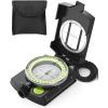 Sportneer Compass: Accurate Durable Lightweight Orienteering Compass with Strap and Carrying Case, Glow in The Dark Waterproof Hiking Essentials for Camping Backpacking, Best Survival Gifts for Kids(Black)
