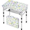 Sportneer Folding Table: Adjustable Height Camping Essentials 35.4″ L x 23.6″ W 2 Height with Mesh Layer – Compact & Portable Small Folding Table for Outdoor Camp Garden Picnic BBQ Dining Cooking(Purple)
