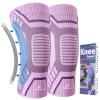 Sportneer Knee Brace with Dual Side Stabilizers – Maximum Support Compression Knee Sleeve for Men & Women, Anti-Slip Knee Support for Running, Workout, Arthritis, ACL & Pain Relief (Black, Small(14.5″-16.5″))(Pink-Purple)