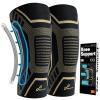 Sportneer Knee Brace with Dual Side Stabilizers – Maximum Support Compression Knee Sleeve for Men & Women, Anti-Slip Knee Support for Running, Workout, Arthritis, ACL & Pain Relief (Black, Small(14.5″-16.5″))(Black-Copper)