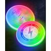 Sportneer LED Flying Disc, Light Up Frisbee with 3 Color Modes, Motion Sensor Glow Disc, USB-C Rechargeable 175g HDPE Outdoor Flying Disc for Night Games, Beach, Camping, Backyard(Color Printing+Hot Stamping 2 pack)