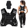 Sportneer Weighted Vest Woman: 8lb/12lb/15lb/20lb/25lb Weight Vest for Walking with Phone Bag, Adjustable Women Weighted Vest for Running Rucking Vest for Jogging Strength Training Weight Loss(Black)