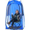 Sportneer XL Pop Up Sports Tent, 46″ L x 46″ W x 63.5″ H Clear TPU Outdoor Shelter for 1 Adult & 1 Child, All-Weather Warm Bubble Pod with Instant Setup, Wind & Rain Protection for Spectators(Blue)