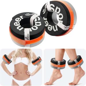 Foam Aquatic Cuffs Exercise Equipment: Sportneer Water Aerobics Float Ring with Adjustable Webbing Pool Exercise Workout Set Water Ankle Ring(Grey)