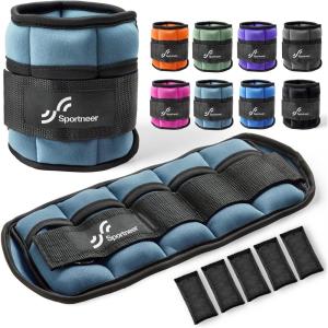 Sportneer Adjustable Ankle Wrist Weights for Men Women Kids, Adjustable Leg & Cuff Weight Straps for Fitness, Walking, Running, Aerobics, Yoga, Gym, Workout | 0.5-2 lbs Each Ankle, 1 Pair 1-4 lbs,