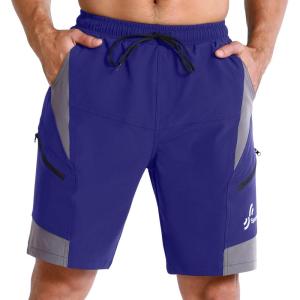 Sportneer Bike Shorts for Men: 3D Padded Lightweight Riding Biking Cycling Mountain Bike Shorts for Men with Zipper Pockets(Navy Blue)