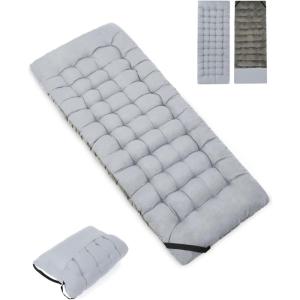 Sportneer Cot Mattress: 2″ Thick Soft Comfortable Camping Cot Mattress Pad for Sleeping – 75”x28”Cot Mattress Topper with Fix Straps for Single Bed/Camp Cot/Rv Bunk(Grey)