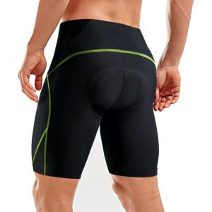 Sportneer Padded Bike Shorts for Men – 4D Padding Mens Bicycle Cycling Biking Clothing Shorts, Breathable and Absorbent(Black Green Line)