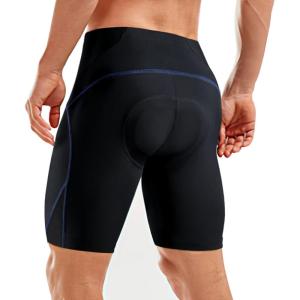 Sportneer Padded Bike Shorts for Men – 4D Padding Mens Bicycle Cycling Biking Clothing Shorts, Breathable and Absorbent(Dark Blue Line)