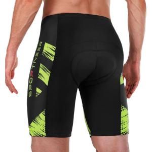 Sportneer Padded Bike Shorts for Men – 4D Padding Mens Bicycle Cycling Biking Clothing Shorts, Breathable and Absorbent(Green)