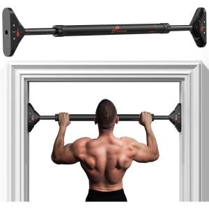 Sportneer Pull Up Bar: Strength Training Chin up Bar No Screws – Adjustable 29.5”-37”(75-94cm) Width Locking Mechanism Pull up Bar for Doorway – Max Load 440lbs for Home Gym Upper Body Workout, Non-slip