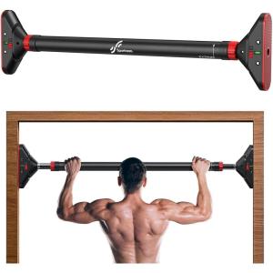 Sportneer Pull Up Bar: Strength Training Pull-up Bars without Screw – Adjustable Width Locking Mechanism Chin Up Bar, Thickened Steel Max Limit 440 lbs Upper Body Fitness Pullup Bars for Home