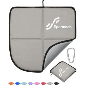 Sportneer Sitting Pad, Lightweight Waterproof Folding Seat Pad for Backpacking, 15.75” x 15.75” Portable Camping Seat Mat for Hiking, Picnics & Outdoor Use(Grey)