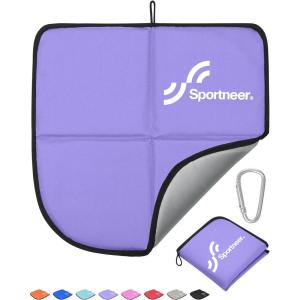 Sportneer Sitting Pad, Lightweight Waterproof Folding Seat Pad for Backpacking, 15.75” x 15.75” Portable Camping Seat Mat for Hiking, Picnics & Outdoor Use(Purple)