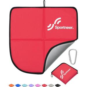 Sportneer Sitting Pad, Lightweight Waterproof Folding Seat Pad for Backpacking, 15.75” x 15.75” Portable Camping Seat Mat for Hiking, Picnics & Outdoor Use(Red)