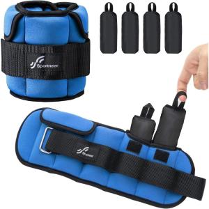 Sportneer Upgrade Adjustable Ankle and Wrist Weights for Women and Men 1-7 lbs / 1-10 lbs Set | Comfortable, Secure Fit for Walking, Running, Fitness, Physical Therapy, Home Gym(Blue)