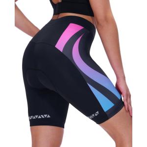 Sportneer Women Padded Bike Shorts – Bicycle Cycling Shorts for Womens Biking 4D Gel Padding for Mountain Bike and Road Bike(Multicolor)