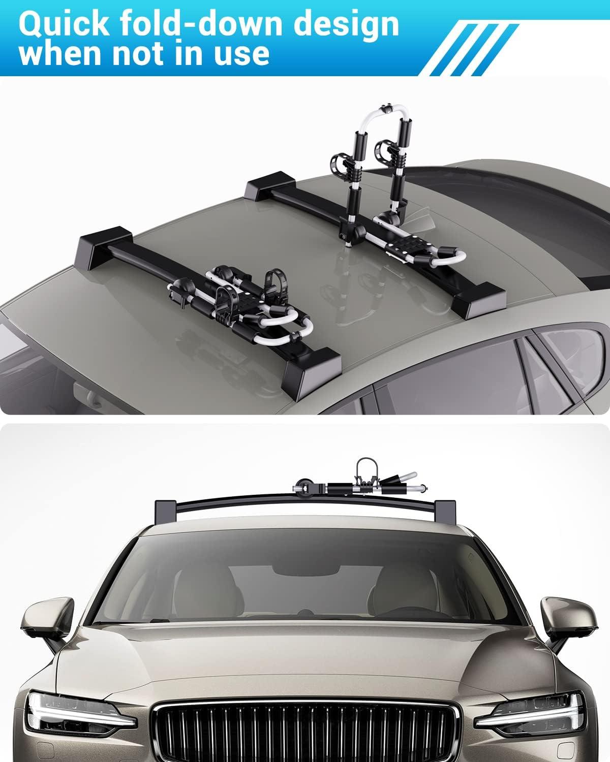 image:imageKayak Roof Rack Sportneer Folding Kayak Rack for SUV J Bar Rack for Canoe Cars Truck Universal Kayak Carrier for Paddleboard Surfboard Ski Board Mount on Crossbar with Tie Down Straps