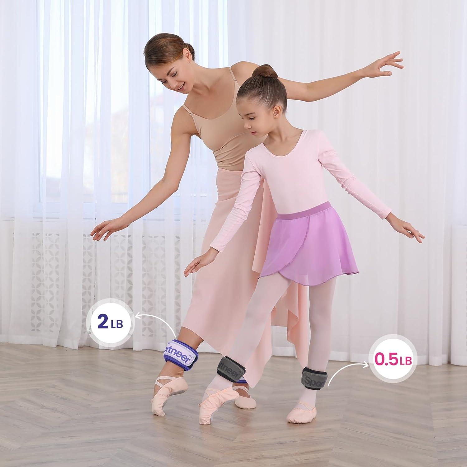 image:imageSportneer Ankle Weights 051235 LBS 1 Pair Wrist Leg Arm Weights for Women Men Kids Child with Adjustable Straps Strength Weighted for Jogging Running Walking Fitness Gym WorkoutPurple
