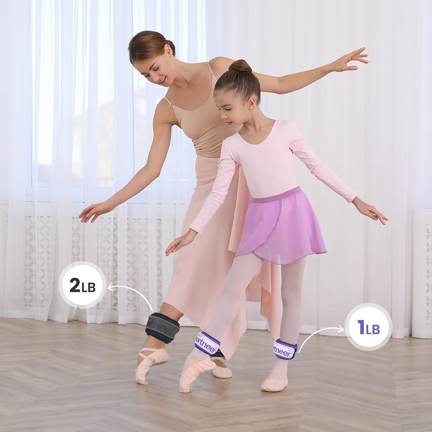 image:imageSportneer Ankle Weights 051235 LBS 1 Pair Wrist Leg Arm Weights for Women Men Kids Child with Adjustable Straps Strength Weighted for Jogging Running Walking Fitness Gym WorkoutPurple