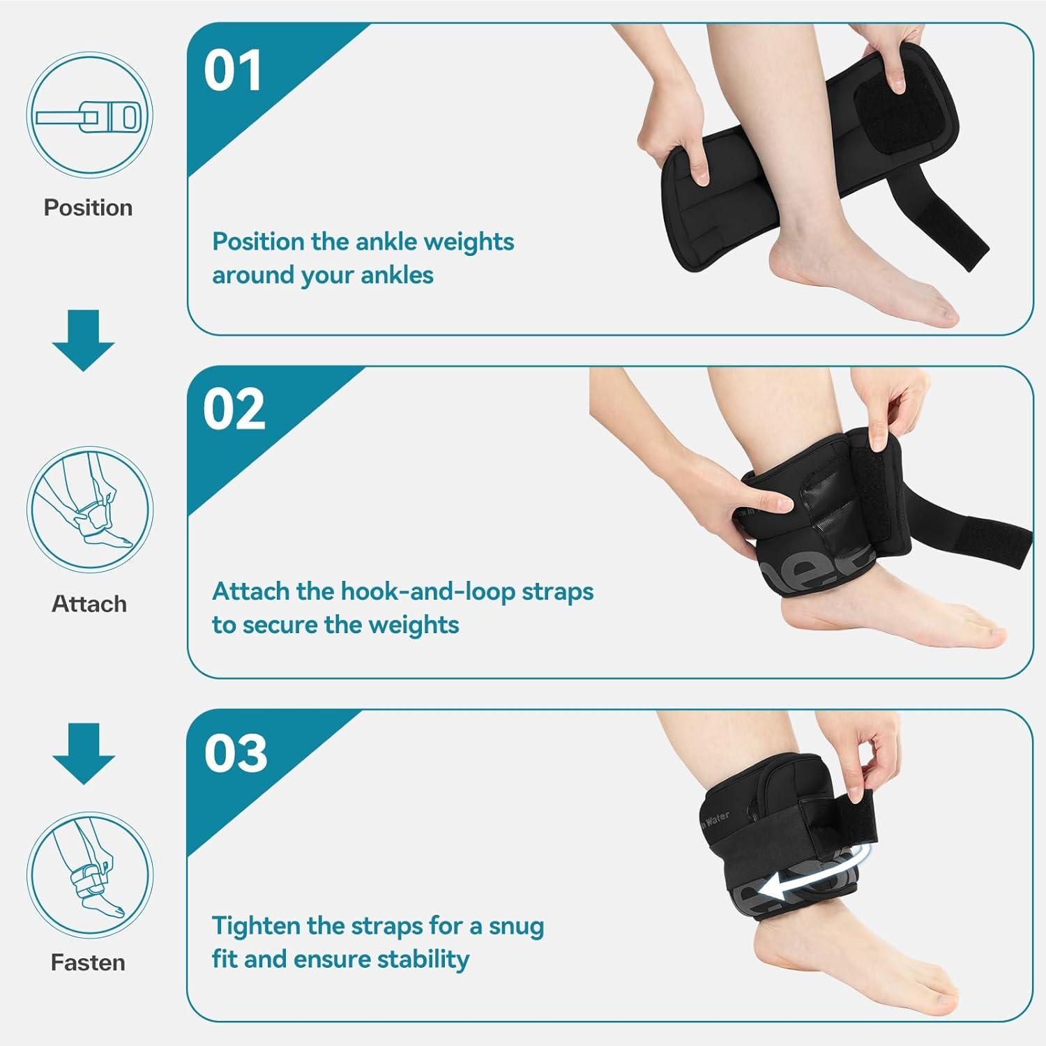 image:imageSportneer Ankle Weights for Men Women Kids Strength Training10 lbsPair Leg Weights Set Comfortable and Soft Perfect for Dancing Running Walking Fitness WorkoutBlack
