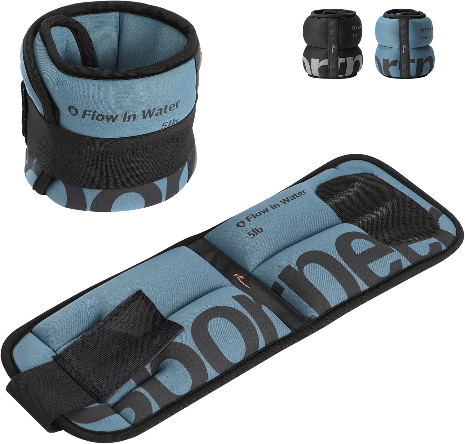 image:imageSportneer Ankle Weights for Men Women Kids Strength Training10 lbsPair Leg Weights Set Comfortable and Soft Perfect for Dancing Running Walking Fitness WorkoutGrayblue