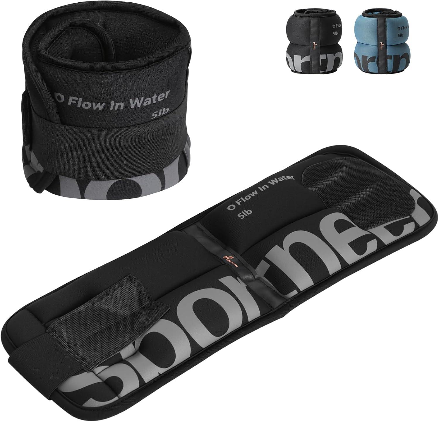 image:imageSportneer Ankle Weights for Men Women Kids Strength Training10 lbsPair Leg Weights Set Comfortable and Soft Perfect for Dancing Running Walking Fitness WorkoutBlack