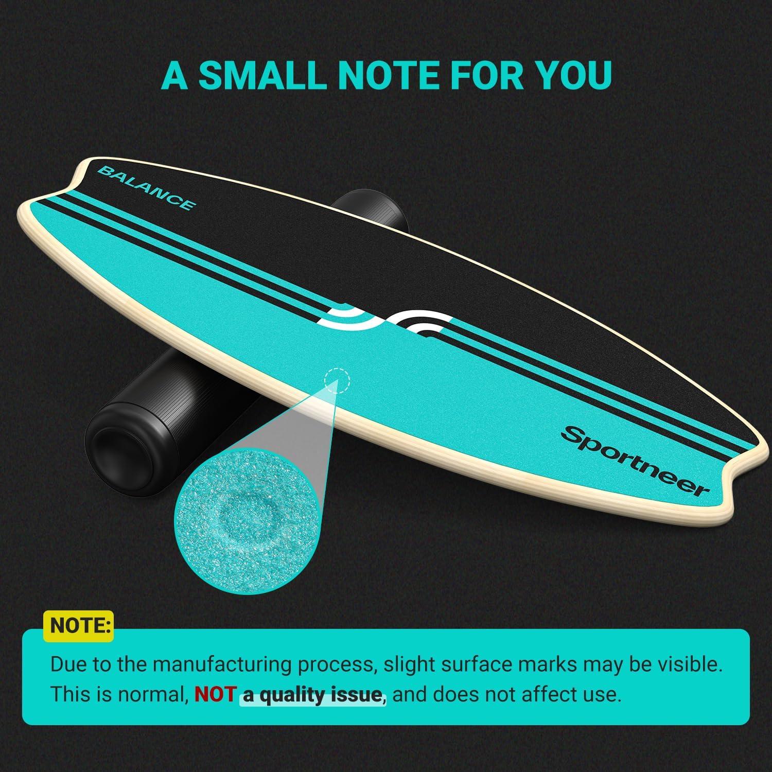 image:imageSportneer Balance Board 7 Modes Wobble Board with Adjustable Stoppers Exercise Balancing Stability Trainer for Improve Balance Surf Trainer amp Physical Therapy Roller and 28 Ball IncludedTurquoise